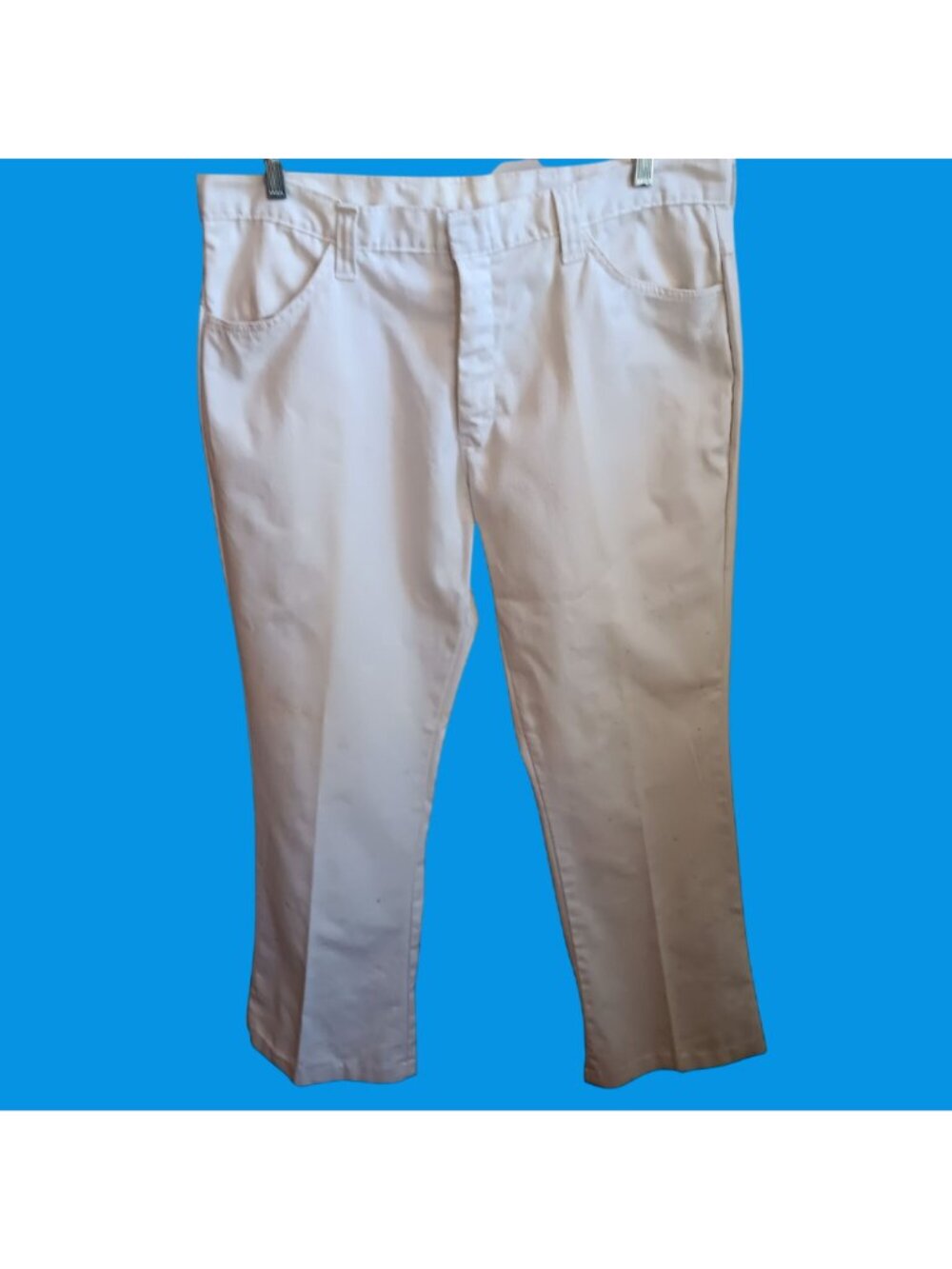 True Vintage Jeans 1960's 38x31 White Cotton Bootcut Mod Garage Band Talon zip
